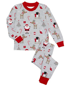 Santa, Deer & Sleigh Pajama Set