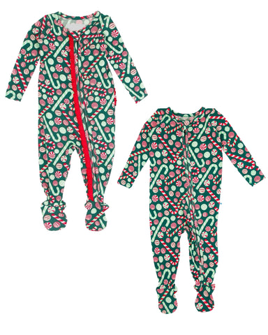 Peppermint Zipper Footed Pajama (Variety of Styles)