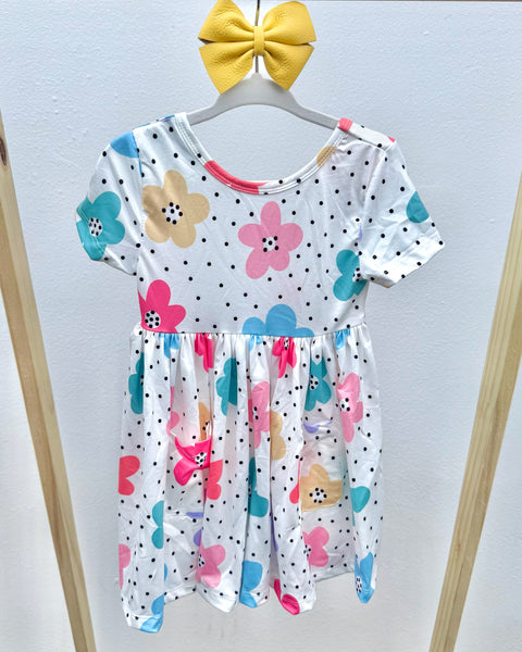 Dots & Daises Pocket Twirl Dress