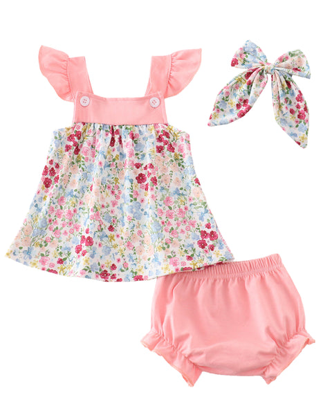 Charming Floral Top & Bloomer Set