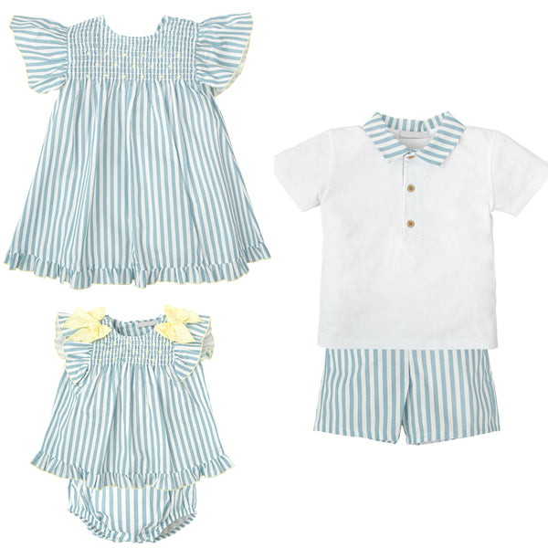 Turquoise Stripe Boy Set