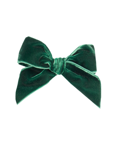 Green Velvet Hair Bow