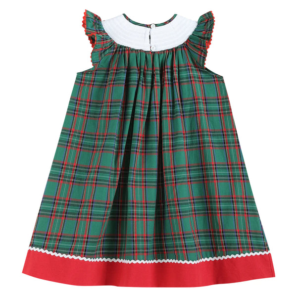 Plaid Santa Bishop Dress: 4T