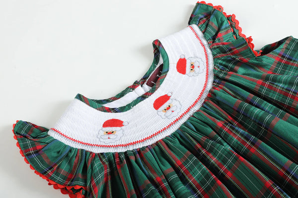 Plaid Santa Bishop Dress: 4T