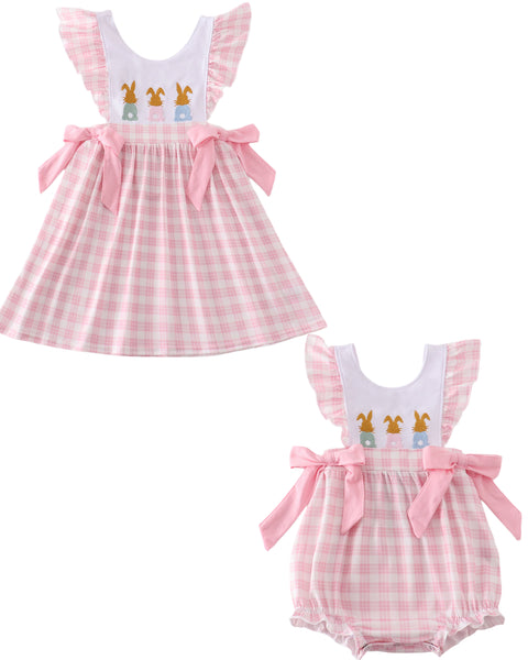 Bunny Pink Bow Romper