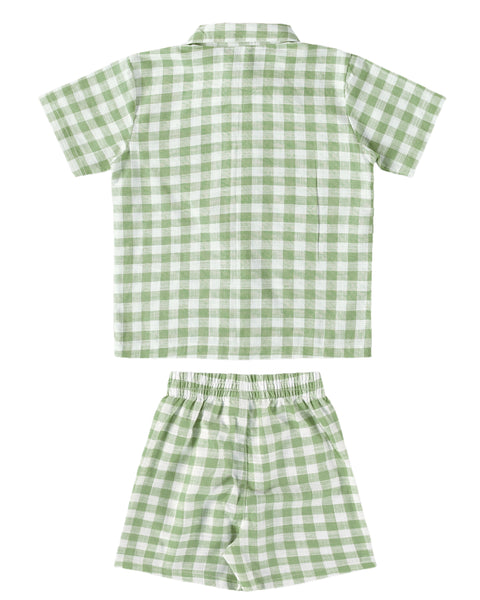 Green Gingham Woven Set