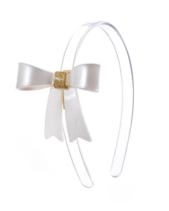 Pearlized White French Bow Headband