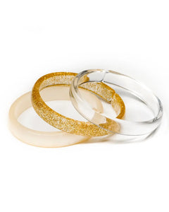Bangles 3 piece Set (Pearlized, Gold and Clear)