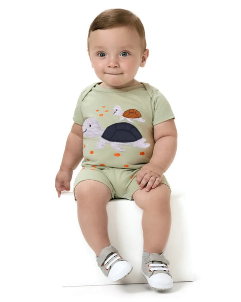 Sage Turtles Romper