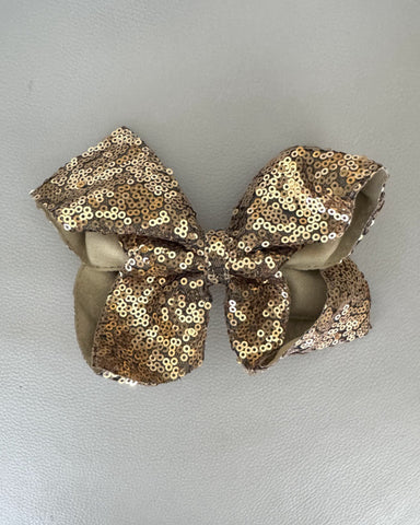 King Bronze/Gold Sequins Hair Clip Bow