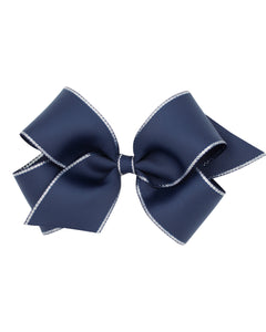 Navy Metallic Edge Bow