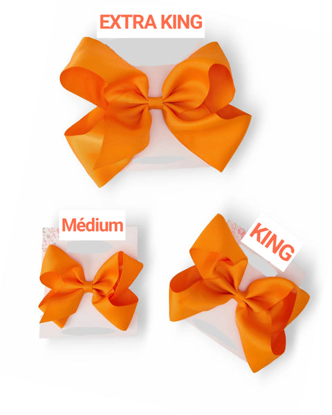 Grosgrain Hair Bow (Orange & Purple)