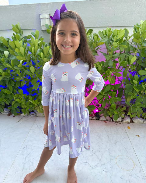 Grosgrain Hair Bow (Orange & Purple)