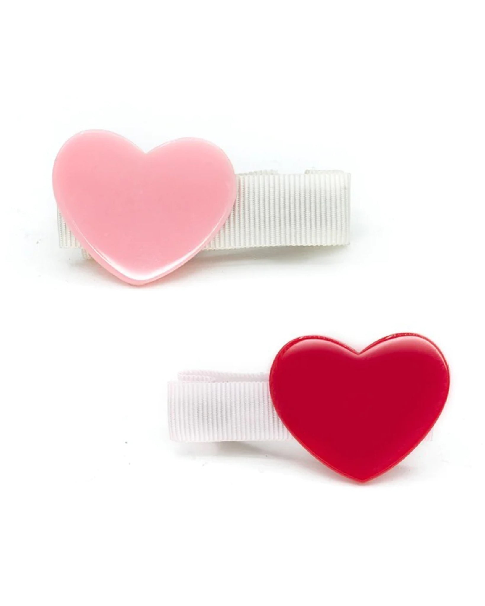 Pink & Red Heart Hair Clips