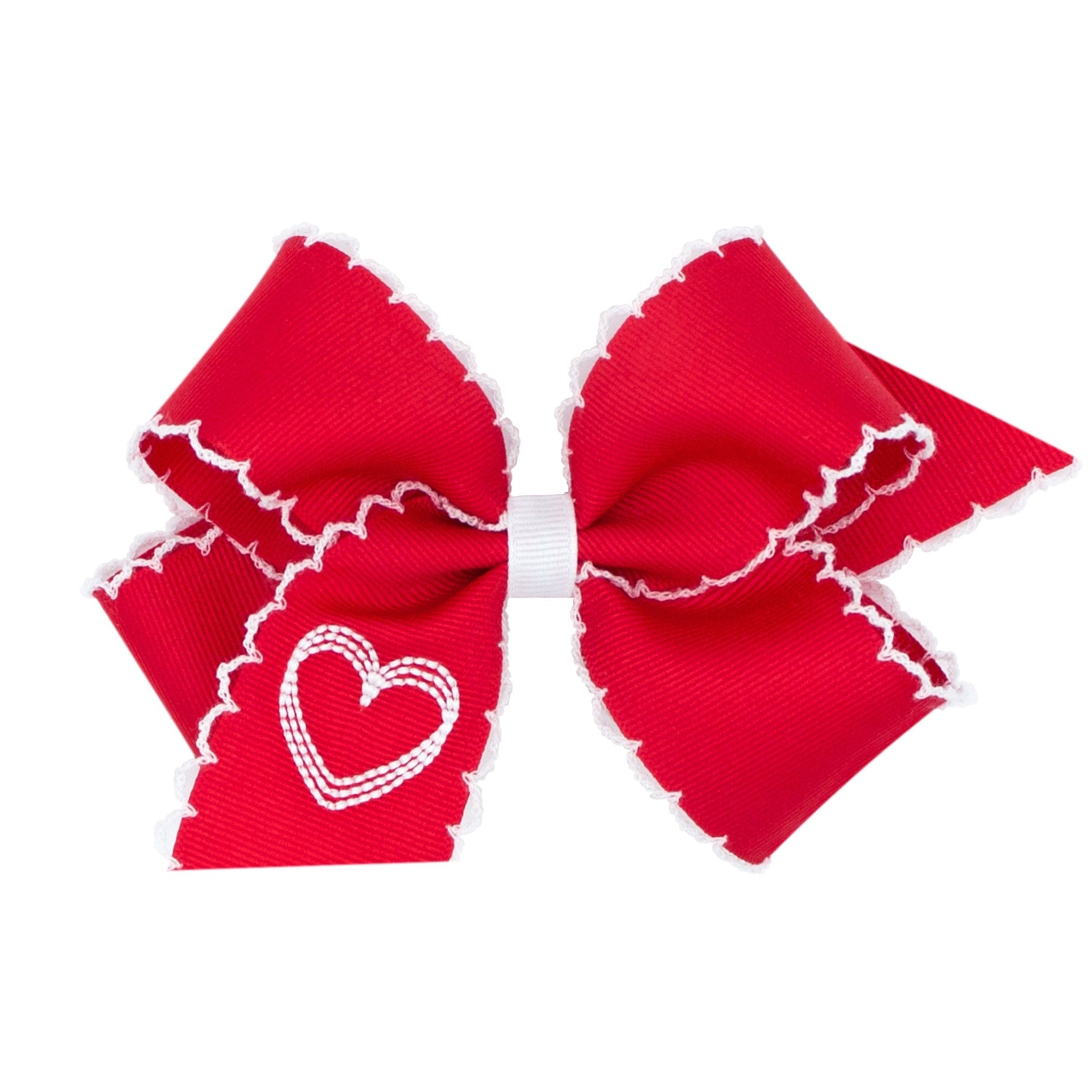 Moonstitch Embroidered Heart Bow