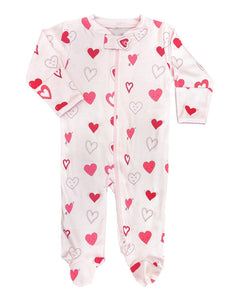 Valentine Zipper Footie Pima Cotton Pajama