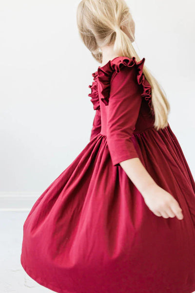 Burgundy Ruffle Dress