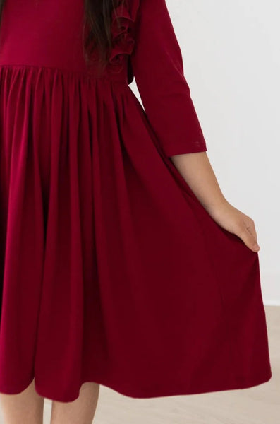 Burgundy Ruffle Dress