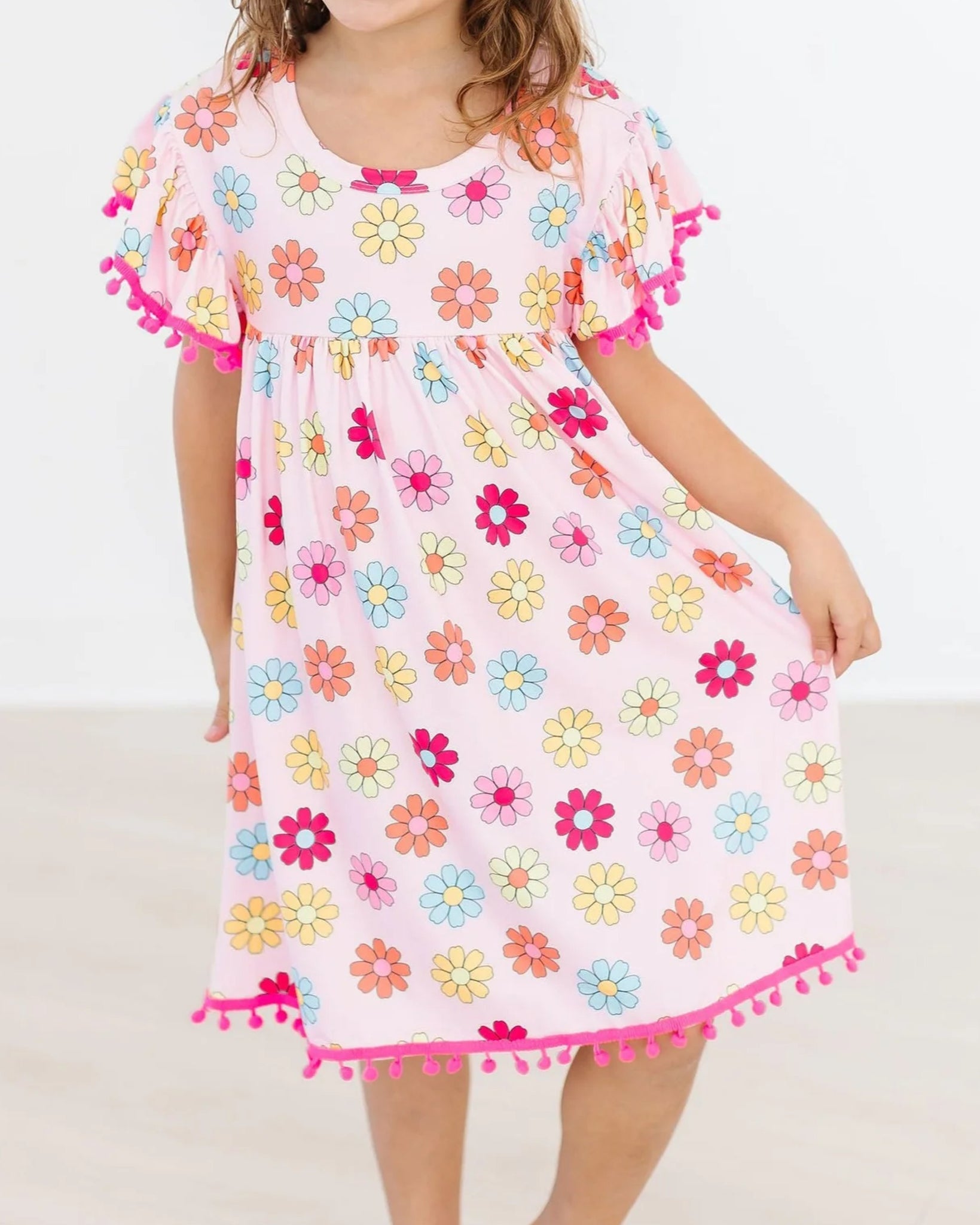 Colorful Daisies Pom Pom Dress