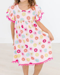 Colorful Daisies Pom Pom Dress