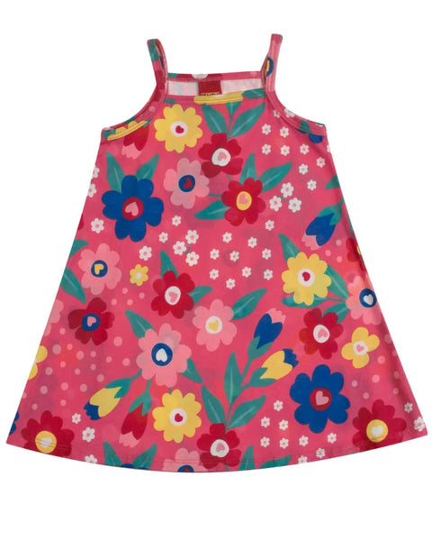 Coral Floral Strappy Dress