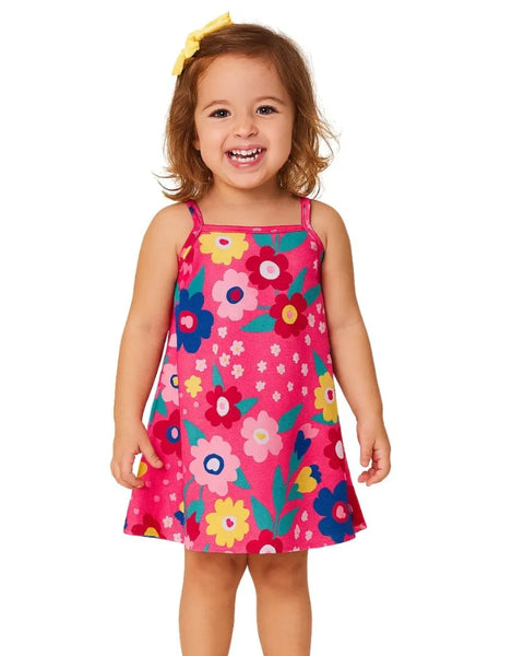 Coral Floral Strappy Dress