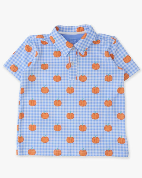Pumpkin Gingham Polo Shirt