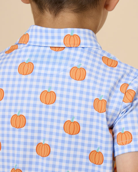Pumpkin Gingham Polo Shirt