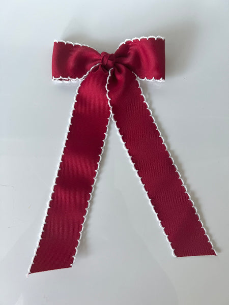 Moonstitch Hair Bowtie with Knot Wrap and Streamer Tails