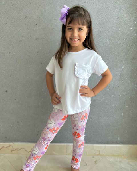 Tulips and Flowers Legging: 2T
