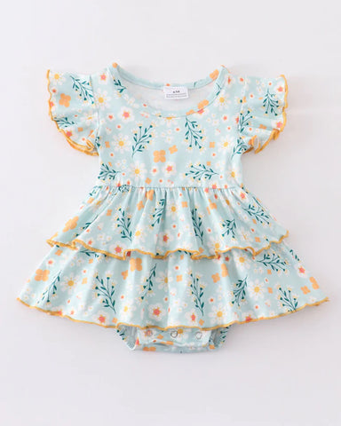 Ana Floral Ruffle Bubble Romper