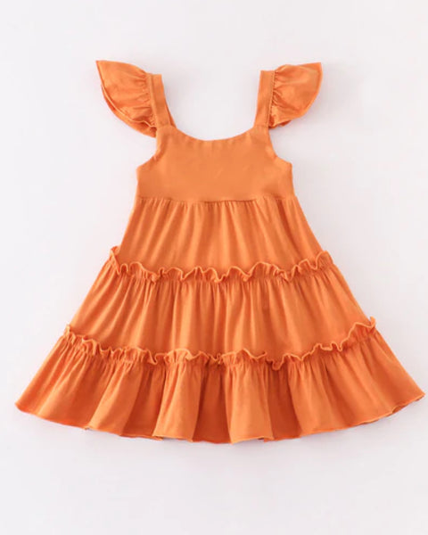 Orange Tiered Dress