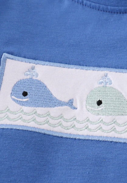 Whale Embroidery Top