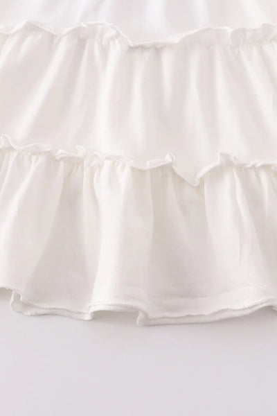 White Tiered Dress: 8Y