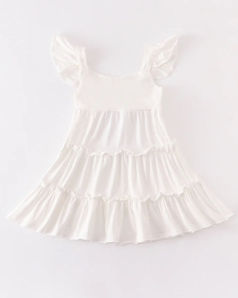 White Tiered Dress: 8Y