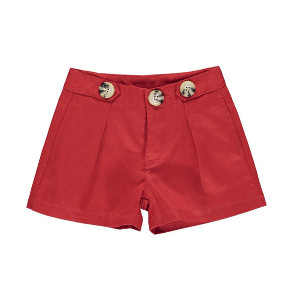 Red Button Shorts - 8Y