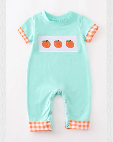 Pumpkin Plaid One Piece - 6m