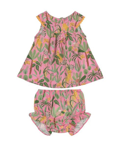 Pink Jungle Blouse and Bloomer Set