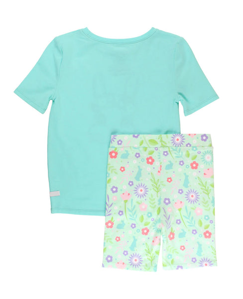 Floral Bunny Short Pajama Set