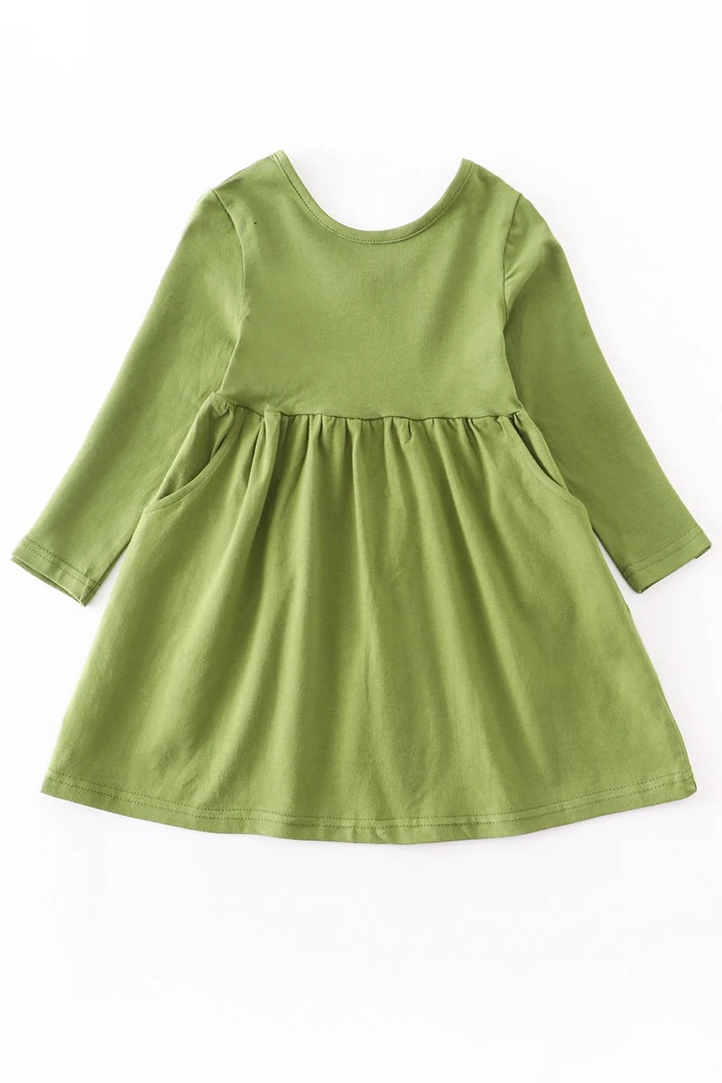 Green Twirl Dress 8-9Y