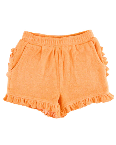 Orange Terry Knit Shorts