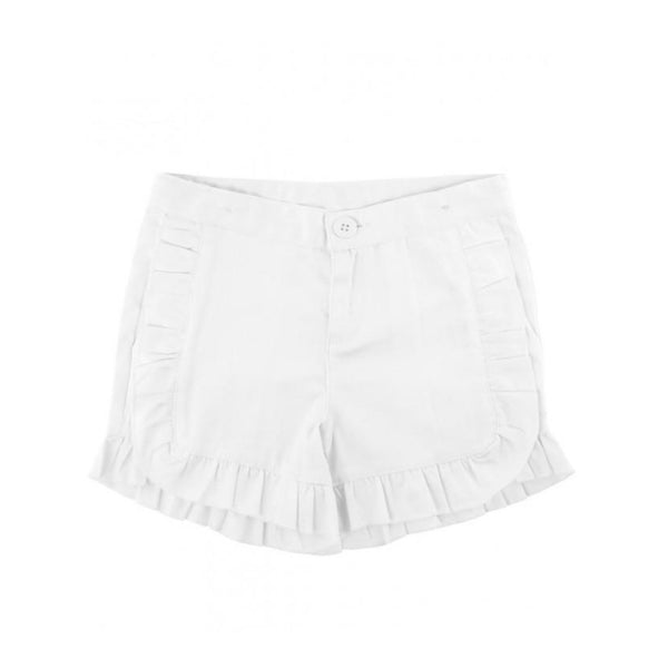 White ruffle shorts