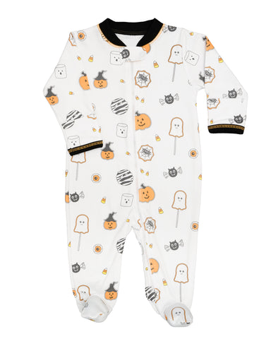 Boo Crew Pima Zipper Footie Pajama - Newborn