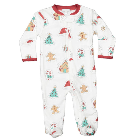 Christmas Zipper Footie Pima Pajama 0-3m