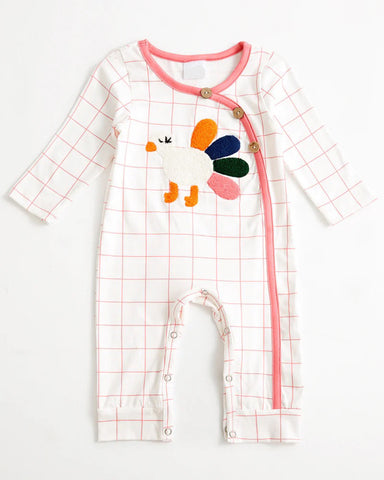 Pink Plaid Turkey PJ - 12m