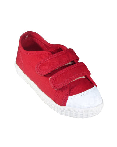 Red Canvas Double Velcro Sneaker