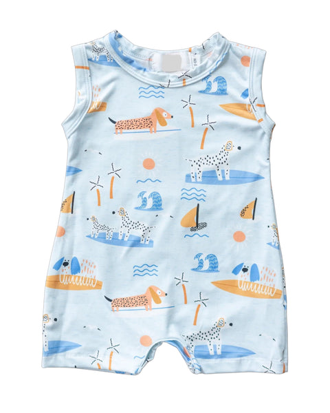 Surfs Dog Shorty Romper: 6-12m