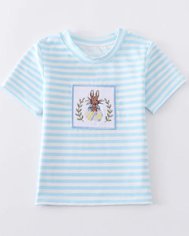 Light Blue Striped Rabbit T-Shirt