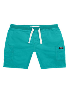 Turquoise Cargo Shorts: 3-4T