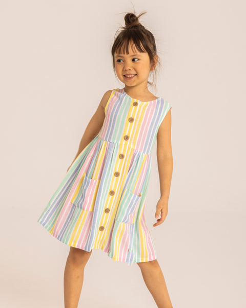 Colorful Striped Linen Dress